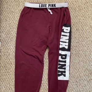 Victoria Secret PINK maroon sweatpants